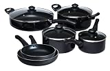 Gibson Hawthrone Collection 10 Piece Cookware Set in Black