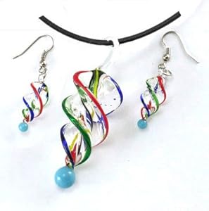 LOLLIPOP + Boucles Oreille en verre de Murano: Bijoux