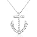 1/5ctw Diamond Anchor Pendant in 14k White Gold (GH/I1)
