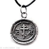 CHRISTIAN ORTHODOX RUSSIAN CROSS JESUS CHRIST NAME ICXC MEDAL STERLING SILVER PENDANT NECKLACE