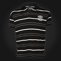 Guinness Black Gray White Stripe Golf Polo