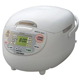 Zojirushi NS-ZCC10 5-1/2-CUP Neuro Fuzzy Rice Cooker Warmer Outfit With Ultimate Rice Cookbook