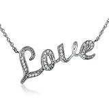 Best Price Diamond Love Necklace set in Sterling Silver 18 (.12ct tw)