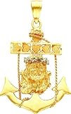 14K Two Tone Gold Mariners Cross Pendant Charm New