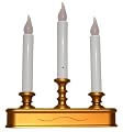 Good Tidings LED Three-Tier Window Candle with Light Sensor, Antique Finish