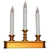 Good Tidings LED 3-Tier Window Christmas Candle Holder with Sensor, Antique Finish