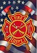 Patriotic Firefighter Mini Flag