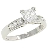 Round/Princess Diamond Engagement Ring.32cttw (CZ ctr