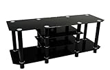Glass TV Stand Modern Design in Black Finish