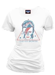 Junk Food David Bowie Aladdin Sane 1973 Electric White Juniors/Ladies T-Shirt Tee