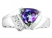 1.10 cts Genuine Mystic Rainbow Topaz and Diamond Ring - 14kt White or Yellow Gold