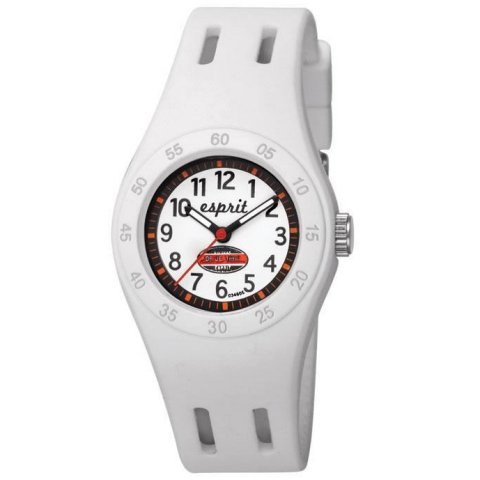 ES103464005 Kinderuhr fun racer white weiß Kautschukband Edelstahl 30m Analog