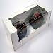 Kitchen & Housewares : White Cupcake Box for 2 Cupcakes with window and double incert - Pack of 5