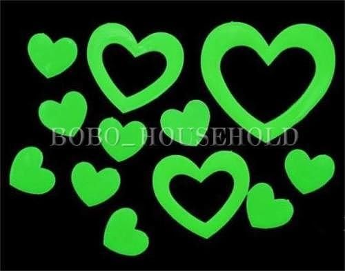 Home Wall Glow Dark Stars Heart Stickers Baby Kid Bedroom Nursery Room D?cor set12
