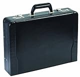 SOLO Classic Collection Leather Laptop Attaché, Removable Laptop Sleeve up to 16 Inches, Check-Fast Airport Security-Friendly Case, Black, 488-4