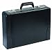 SOLO Classic Collection Leather Laptop Attaché, Removable Laptop Sleeve up to 16 Inches, Check-Fast Airport Security-Friendly Case, Black, 488-4
