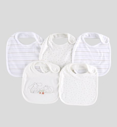 5 Spot & Zig Zag Design Embroidered Bibs