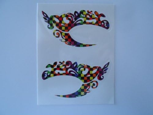 Temporary Eyeliner Tattoos Checkered Rainbow
