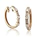 14k Rose Pink Gold Circle Hoop Huggies Diamond Earrings (HI, SI-I, 0.38 carat)