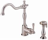 Danze D404214SS Opulence Single-Handle Kitchen Faucet with Lever Handle and Spray, Stainless Steel