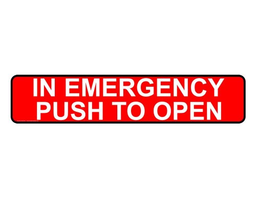 ComplianceSigns Vinyl Exit Emergency / Fire Label, 12 x 3 in. with English, Red 4-pack