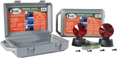 Curt Manufacturing 53204 Auxiliary Magnetic Towing Lights with 4-Way Flat Plug in Storage Case On Sale