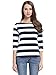 MsBasic Women's 3/4 Sleeve Boat Neck Striped Relax Fit Tee Shirts