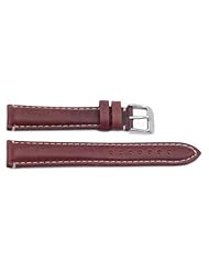 Oil Tan Leather Brown Heavy Padded Stitched 18mm Watch Strap by Hadley Roma