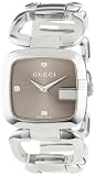 Gucci Women's YA125401 G-Gucci Medium Diamond Brown Dial Steel Watch