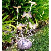 Decorative Small Butterflies Garden Solar Lights With 5 Blinking LEDs