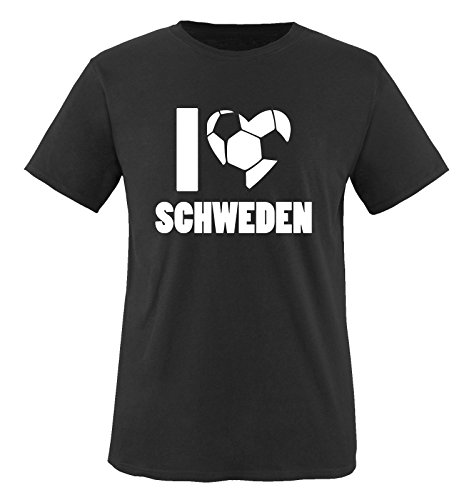 I LOVE SCHWEDEN – Kinder T-Shirt – Schwarz / Weiss Gr. 134-146