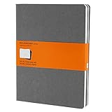 moleskine cahier journal set of 3 extra large ruled pebble grey soft cover 75 x 10