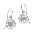 Sterling Silver May Birthstone Round Celtic with Emerald Center Drop Earrings