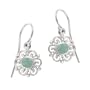 Sterling Silver May Birthstone Round Celtic with Emerald Center Drop Earrings
