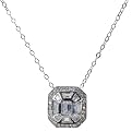 Sterling Silver Pave Cubic Zirconia Pendant Necklace
