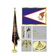 American Samoa 4ft x 6ft Flag telescoping Flagpole Base and Tassel