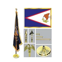 American Samoa 4ft x 6ft Flag telescoping Flagpole Base and Tassel