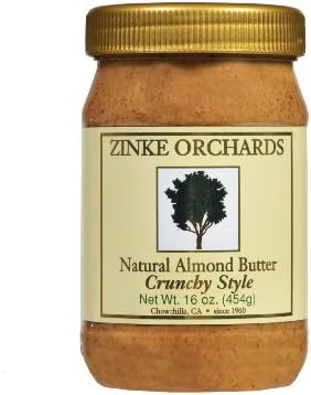 Zinke Orchards Crunchy Almond Butter (6 Pack) 16oz Jars