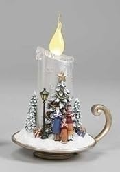 7" Amusements LED Lighted Christmas Carolers Flickering Silver Candle