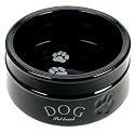 7" diameter Black China Printed Dog Bowl