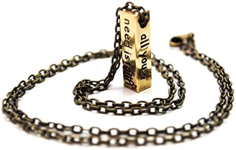 Faith, Trust &amp; Pixie Dust - Disney Inspired, Hand Stamped Brass Bar Pendant