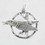 Raven Moon Pendant in Sterling Silver, #8700