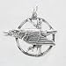 Round Raven Moon Pendant for Men or Women in Sterling Silver, #8700