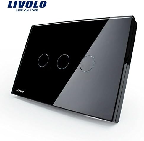 Livolo Black Crystal Glass Touch Screen Switch VL-C303-82 AC110-250V