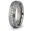 6mm Eternity Titanium Ring with CZ (Sizes 8-12)