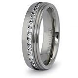 6mm Eternity Titanium Ring with CZ (Sizes 8-12)
