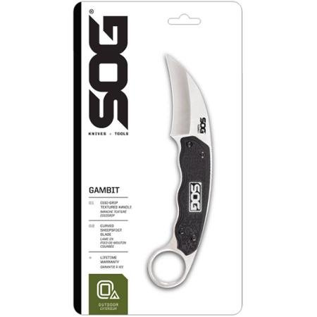 SOG Specialty Knives and Tools Gambit Sheepsfoot Knife with Sheath, Great for Outdoors, Grip Type Handle