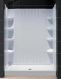 DreamLine DL-6168R-00 Amazon 30 x 60 Right-Hand Drain Shower Tray and Backwall Combo, White