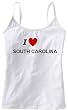 I LOVE SOUTH CAROLINA - State Series - White Women's / Girls Camisole (Girlie / Babydoll)