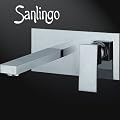 Design Unterputz Chrom 2 Loch Waschtisch Armatur massiv Messing Sanlingo Manchester